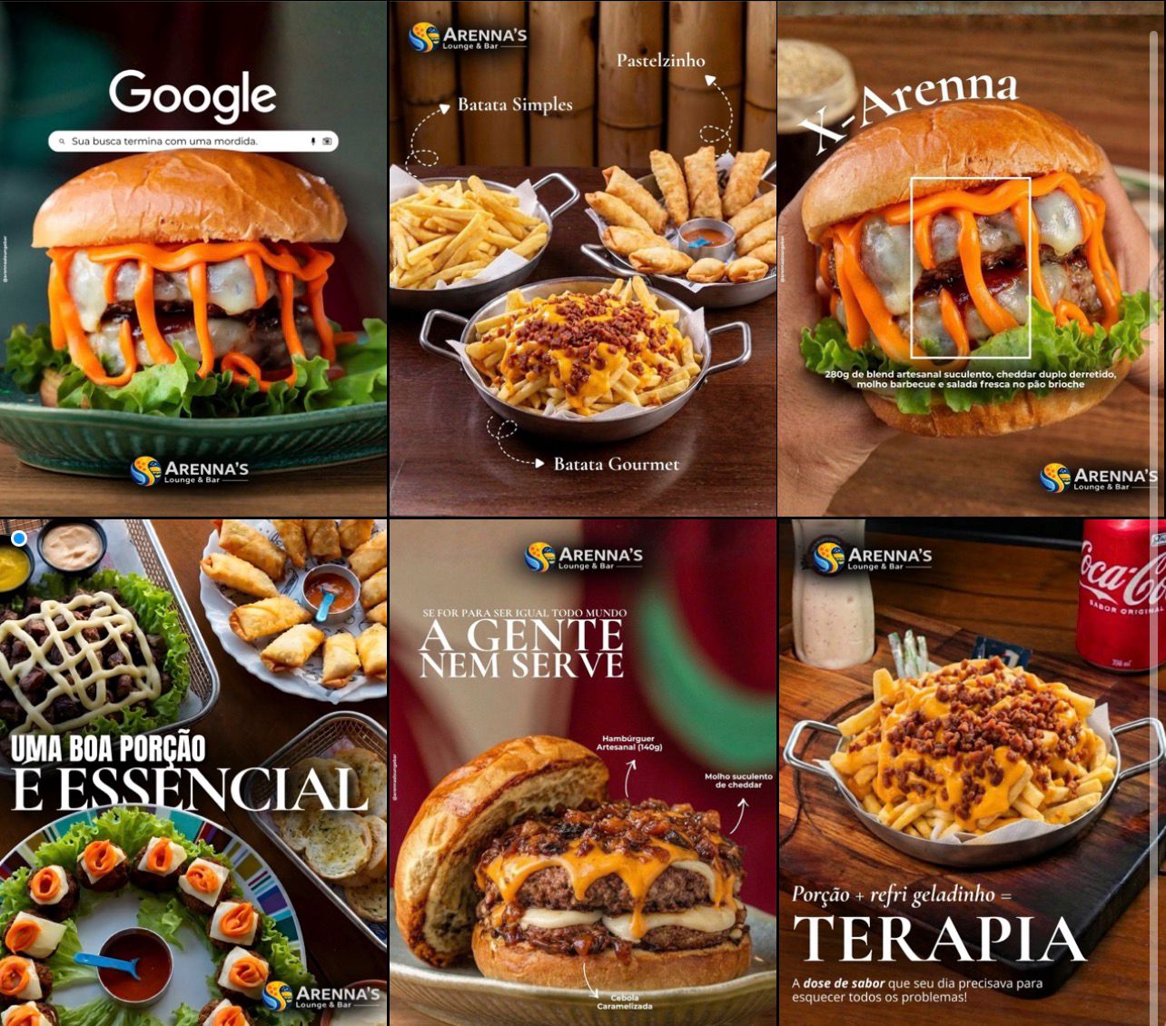 Grid de Instagram do Arenna's Lounge & Bar